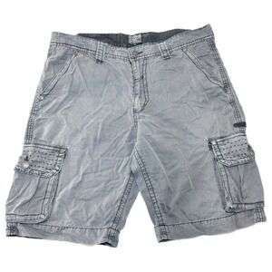 Affliction Cargo Shorts Mens Size 38 Baggy Embroidered Loose Relaxed Backshore